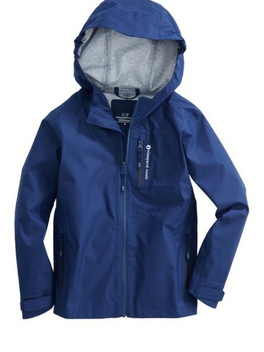 Vineyard Vines Blue Performance Hooded Jacket Size Medium 12-14
